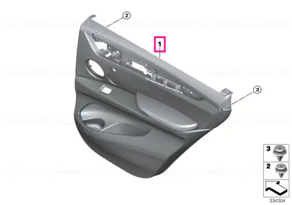 Door trim panel, rear, right ANTHRAZIT - BMW Retur ușor