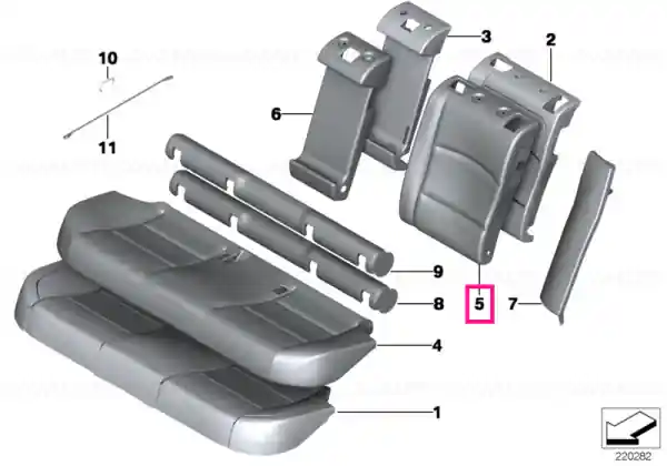 Husă spătar, piele, stânga LZEO LZEO,LZET,LZEU - BMW Super ofertă