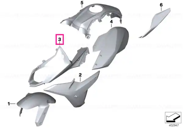 Upper trim section, left BLACKSTORM - BMW Motorrad Plată securizată