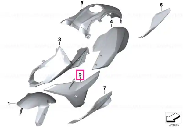 Fairing side section, left GRANIT-GREY - BMW Motorrad Mai ieftin
