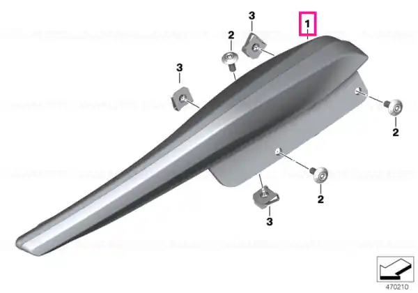 Plată securizată Wind deflector, left DARK-SLATE - BMW Motorrad