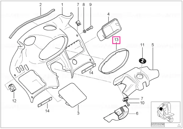 Expediere rapidă Garnitură capac tablou - BMW Motorrad
