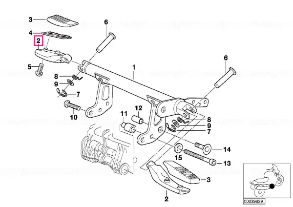 Cumpărături sigure Footrest, left GRAPHITAN - BMW Motorrad