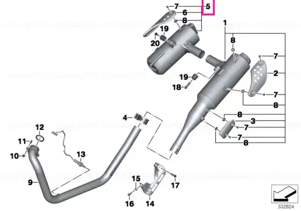 Lichidare de stoc Rear silencer, right - BMW Motorrad