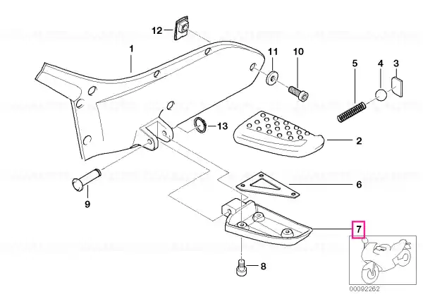 Footrest, rear right GRAPHITAN - BMW Motorrad Cel mai bun preț