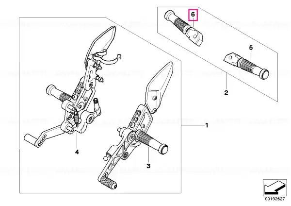 Footrest, rear right - BMW Motorrad Nu rata