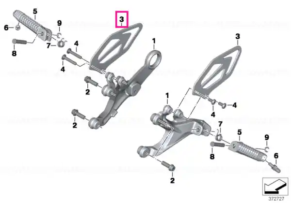 Heel guard, right - BMW Motorrad Disponibil imediat