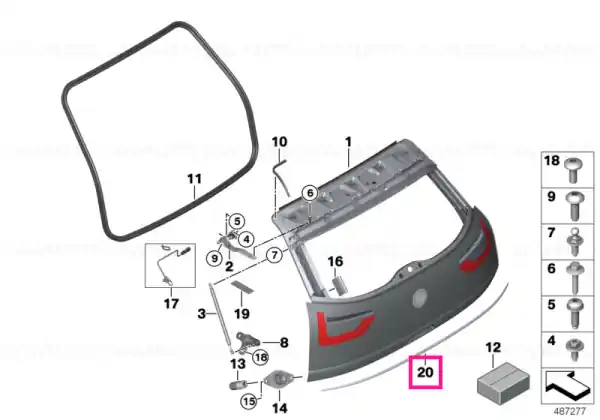 Ornament parbriz spate - BMW Cel mai vândut