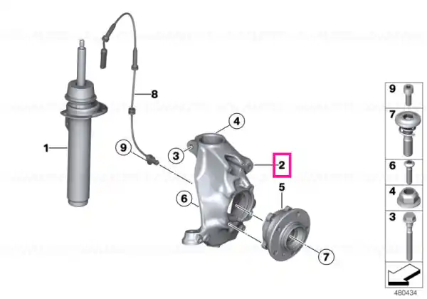 Swivel bearing, camber correction, right +30MIN - BMW Ofertă de sezon