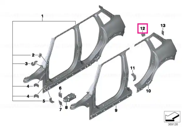 Reinforcement plate, C-pillar, right - BMW - Mini Reducere extra