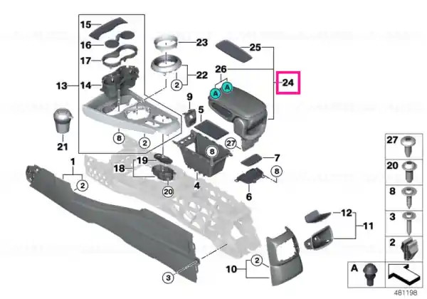 Centre arm rest - BMW - Mini Ofertă specială