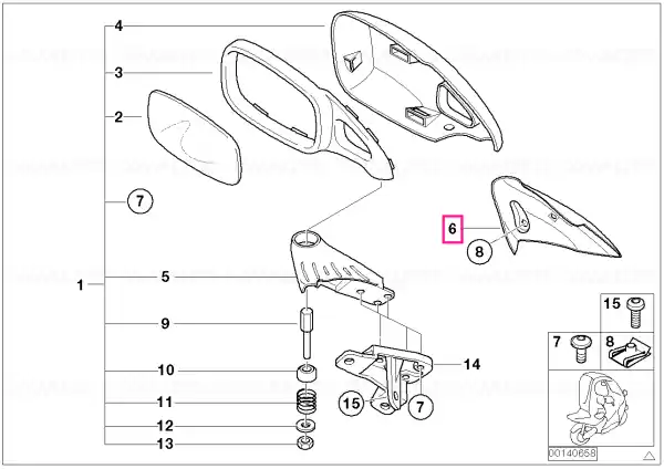 Trim panel, mirror base, left GRAPHIT 2 MET. - BMW Motorrad Cel mai vândut