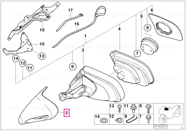 Transport gratuit Trim panel, right STURMGRAU-MET. - BMW Motorrad