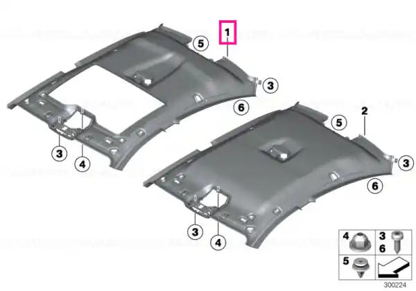 Ieftin Moulded roofliner, sunroof, Alcantara ANTHRAZIT - BMW