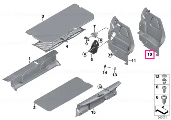 Cel mai vândut Trunk trim panel, right - BMW - Mini
