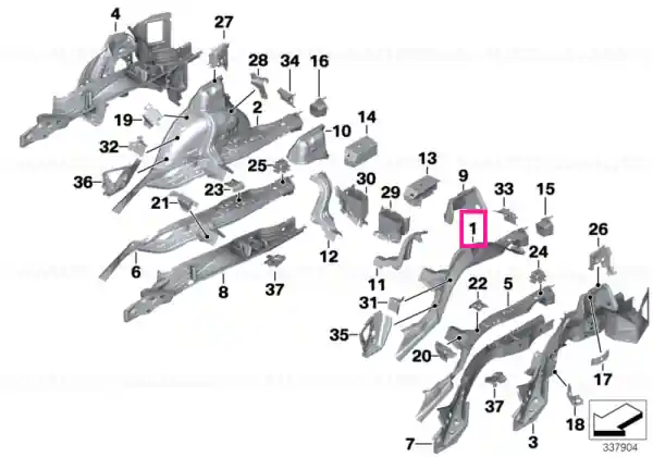 Ofertă limitată Rear left wheelhouse, inner half - BMW