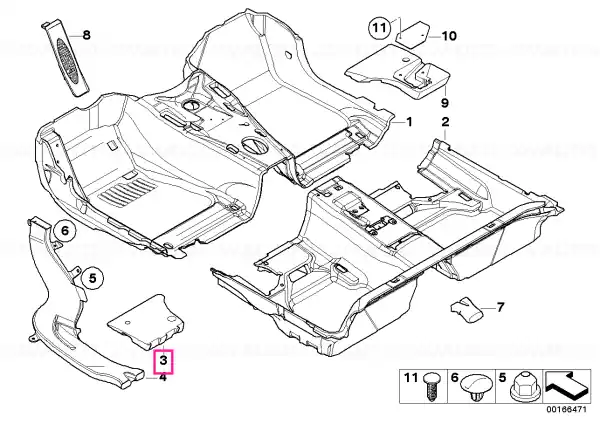 Foam insert footwell front right - BMW Reducere extra