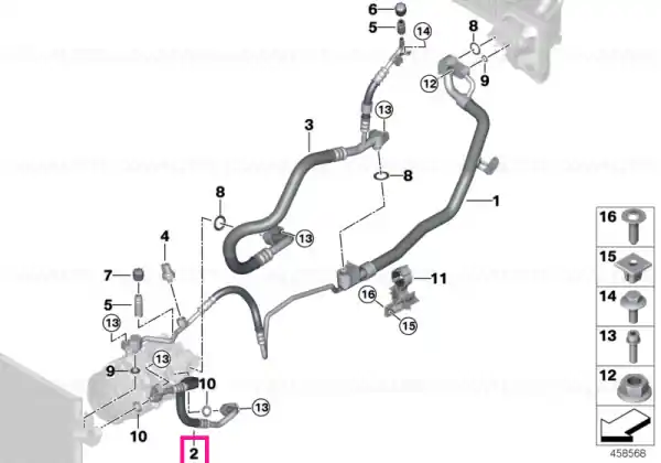 Preț redus Pressure hose, compressor-condenser - BMW