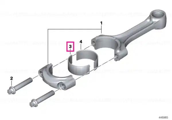 Ofertă limitată Bearing shell, lid side, red, stage 1 +0,25 - BMW Motorrad
