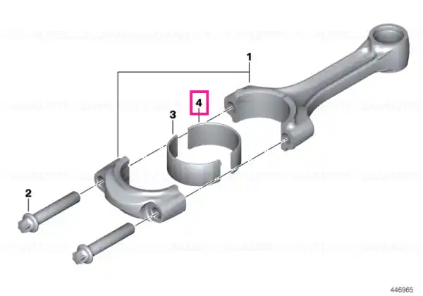 Plată securizată Bearing shell, rod side, blue, stage 1 +0,25 - BMW Motorrad
