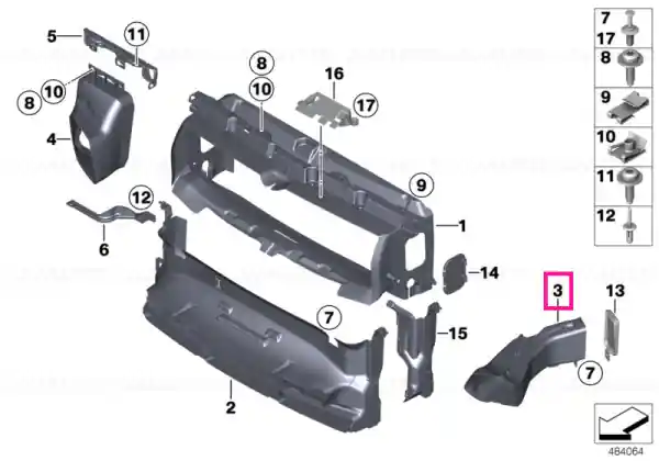 Air duct, brake, left - BMW Cel mai vândut