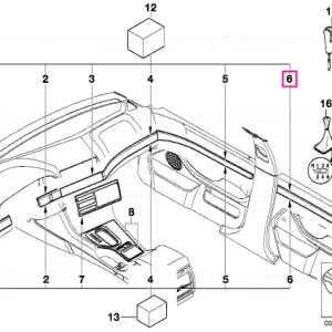 Wooden strip, door rear right PAPPEL NATUR - BMW Calitate înaltă