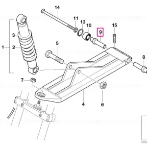 Axle, trailing arm, right - BMW Motorrad Promoție
