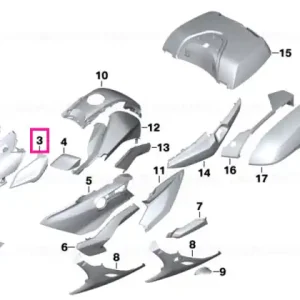 Wind deflector, left THUNDER-GREY - BMW Motorrad Chilipir