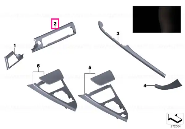 Wood panel, instrument panel, centre PIANOLACK SW/SW - BMW Ofertă specială