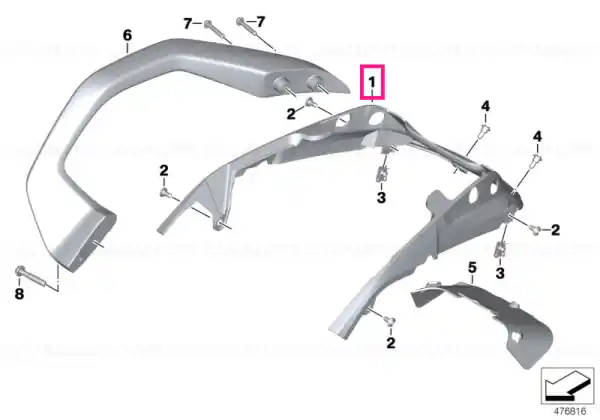 Rear trim panel, middle - BMW Motorrad Livrare expres