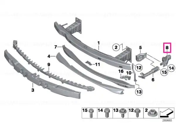 Adapter, front right FGS - BMW Transport gratuit