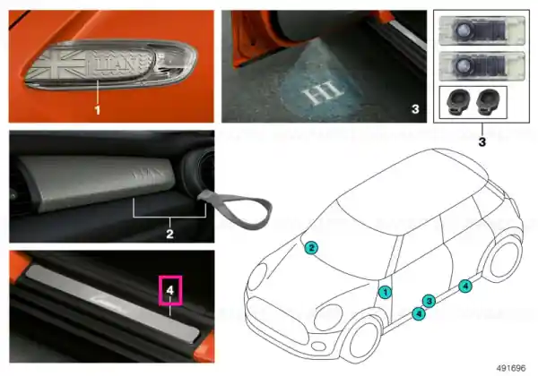 Preț redus MINI LED door sill cov.strip Customised F54, F55 - BMW - Mini