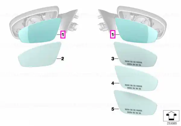 Reducere extra Geam oglinda laterala dreapta, incalzit, wide-angle, M - BMW Seria 5 F10 - tip motor S63M