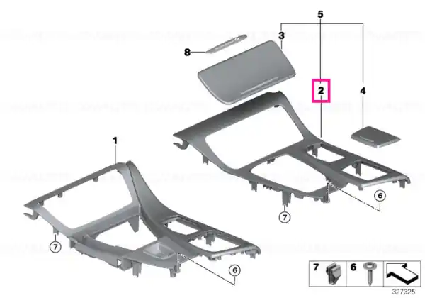 Acoperire consola centrala aluminiu TRACE - BMW Livrare gratuită