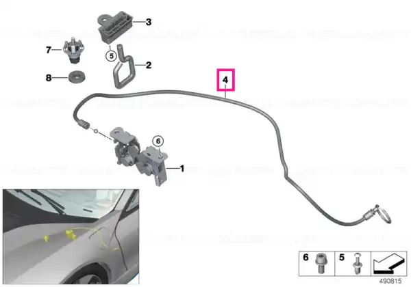 Bowden cable, hood, right - BMW Reducere extra