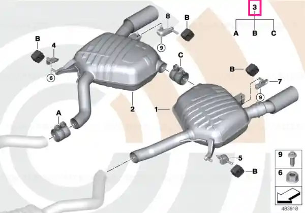 Installation kit for rear silencer VALUE LINE - BMW Mai ieftin