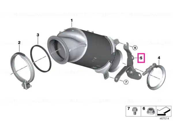 Holder catalytic converter near engine - BMW Reducere