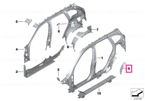 Livrare gratuită End plate, wheel arch, outer, left - BMW