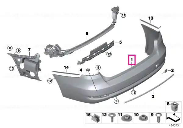 Preferatul clienților Panel, bumper, primed, rear EINFL./LINES - BMW
