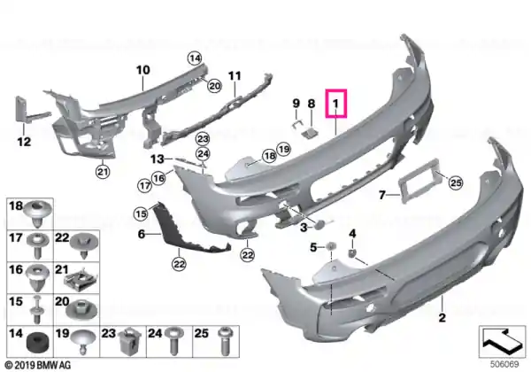 Panel, bumper, primed, rear JCW / PDC - BMW - Mini Livrare rapidă