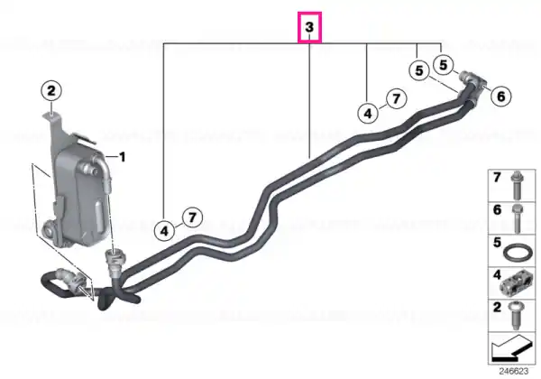 Transmission oil cooler line - BMW Livrare gratuită