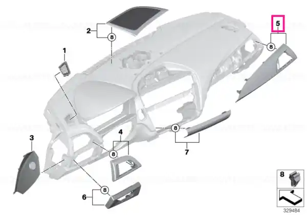 Garnitura bord Al perie longitudinal KORALLROT - BMW Reducere de preț