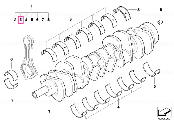 Guide bearing shell violet 70,00MM(0) - BMW Transport gratuit