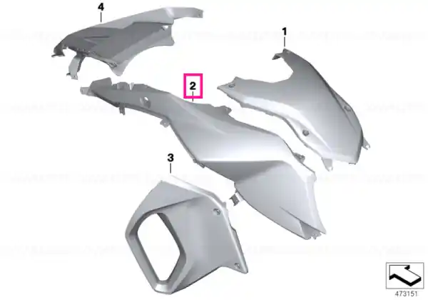 Fairing side panel, front left RACING-RED MATT - BMW Motorrad Preț mic