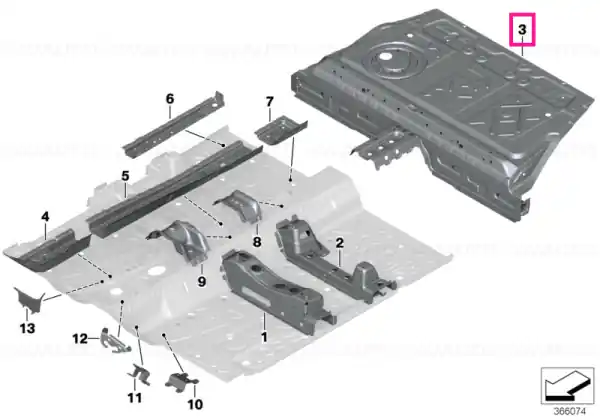Floor panel, rear - BMW Retur gratuit