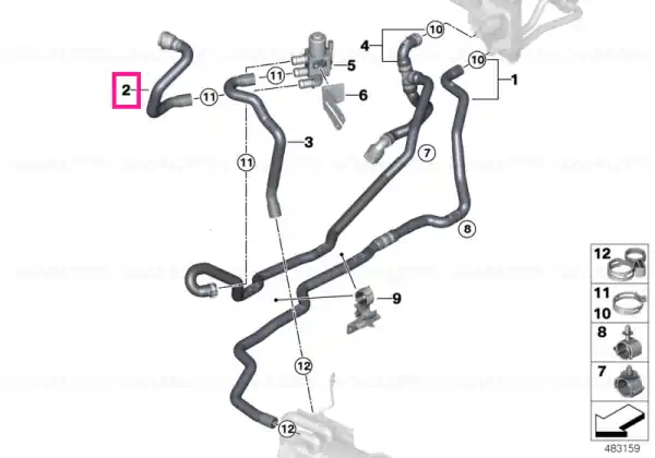 Coolant hose, supply 1 - BMW Ofertă