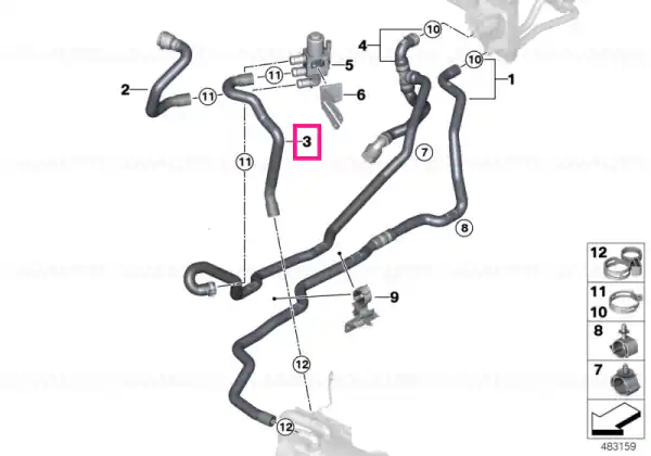 Reducere specială Coolant hose, supply 2 - BMW