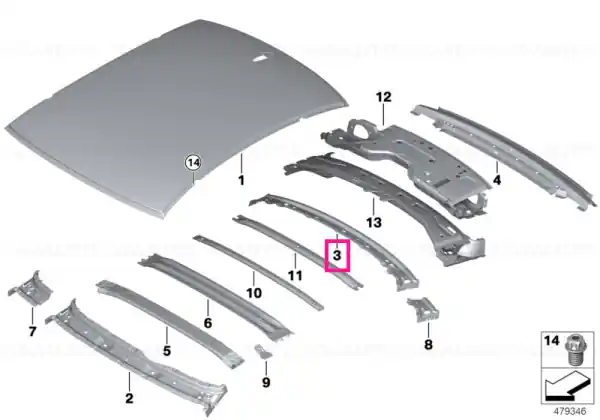 Rear window frame upper part - BMW Promoție