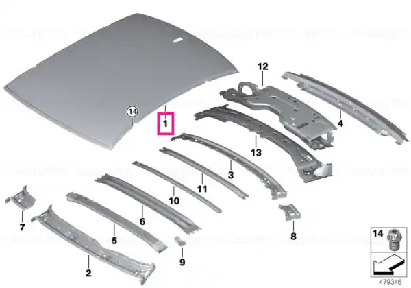 Roof panel f lifting-sliding roof - BMW Livrare gratuită