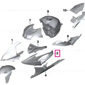 Vezi acum Fairing side section, left BLUE-WHITE - BMW Motorrad